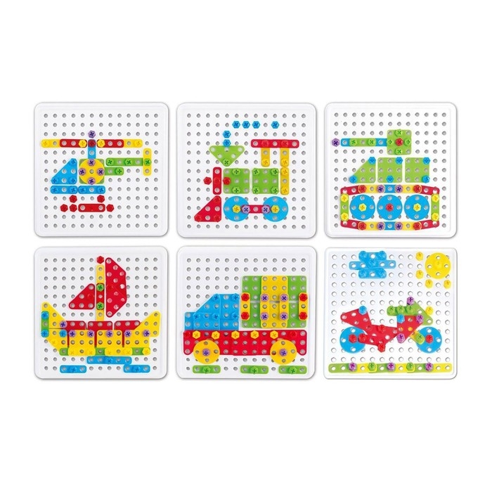 Конструктор &laquo;Болтовая мозаика: Транспорт&raquo;, с отвёрткой и основанием, 96 деталей