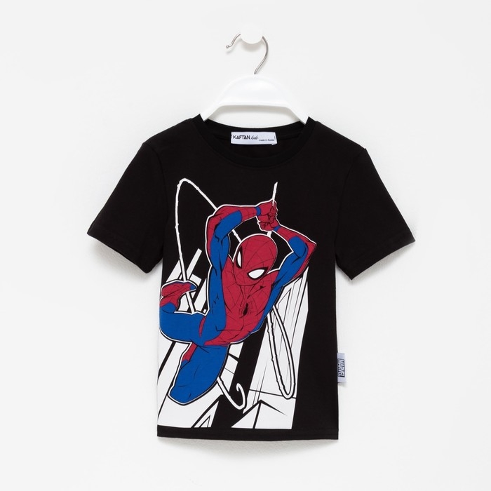 Футболка детская Человек-Паук, рост 110-116, черный