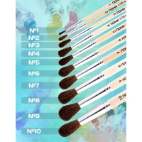 Кисть для рисования, Пони круглая № 9 (диаметр обоймы 9 мм; длина волоса 28 мм), деревянная ручка, Calligrata Кисть для рисования, Пони круглая № 9 (диаметр обоймы 9 мм; длина волоса 28 мм), деревянная ручка, Calligrata