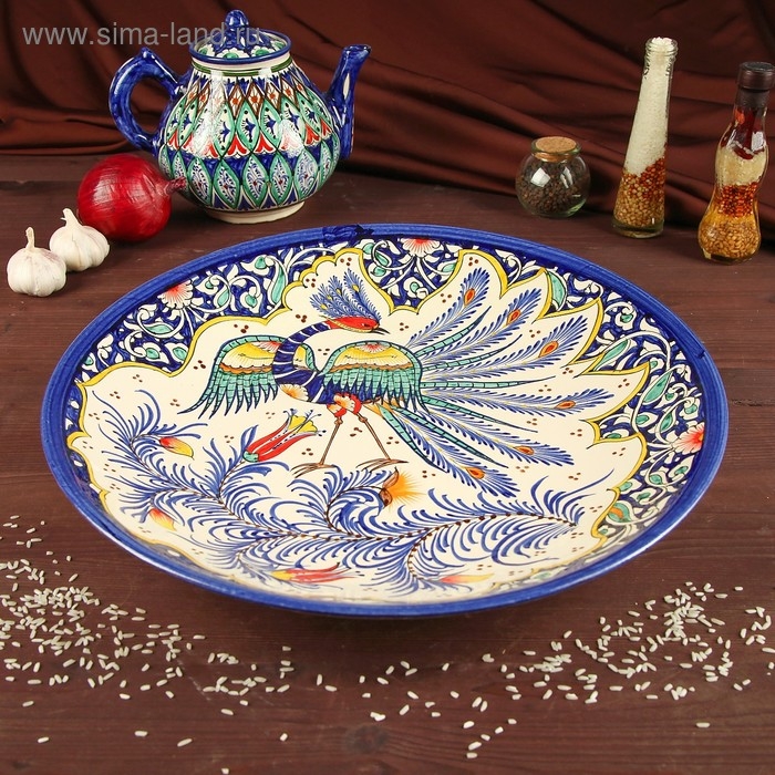 Ляган Риштанская Керамика Ляган Риштанская Керамика "Жар-птица", 41 см, микс