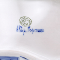 Фруктовница &laquo;Белая уточка&raquo;, 25&times;12&times;24 см, гжель