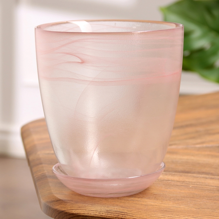 Горшок цветочный с поддоном "Гармония", розовый 1 л