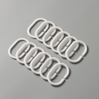 Кольца для штор Доляна, в ванную, пластик, 12 шт, 5,7&times;3,8 см, цвет белый