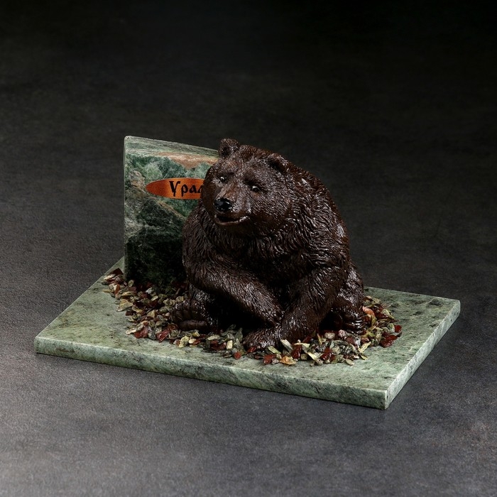 Сувенир Сувенир "Топтыгин", 10х15х10 см, змеевик, гипс