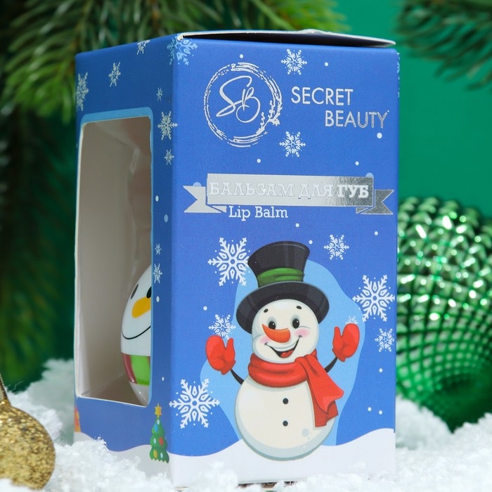 Новый год. Бальзам для губ &laquo;Новогодний снеговик&raquo;, лимитированный
