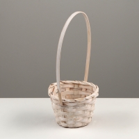 Корзина плетёная, D13 x H9.5/28 см, бамбук, серый Корзина плетёная, D13 x H9.5/28 см, бамбук, серый