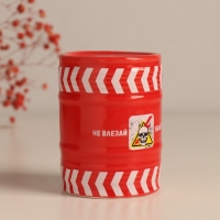 Копилка керамика "Не влезай убьёт! Частная собственность" красная 6,5х6,5х9 см