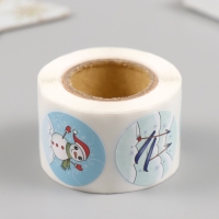 Наклейка бумага "Снеговик" d=2,5 см 252 шт в рулоне Наклейка бумага "Снеговик" d=2,5 см 252 шт в рулоне