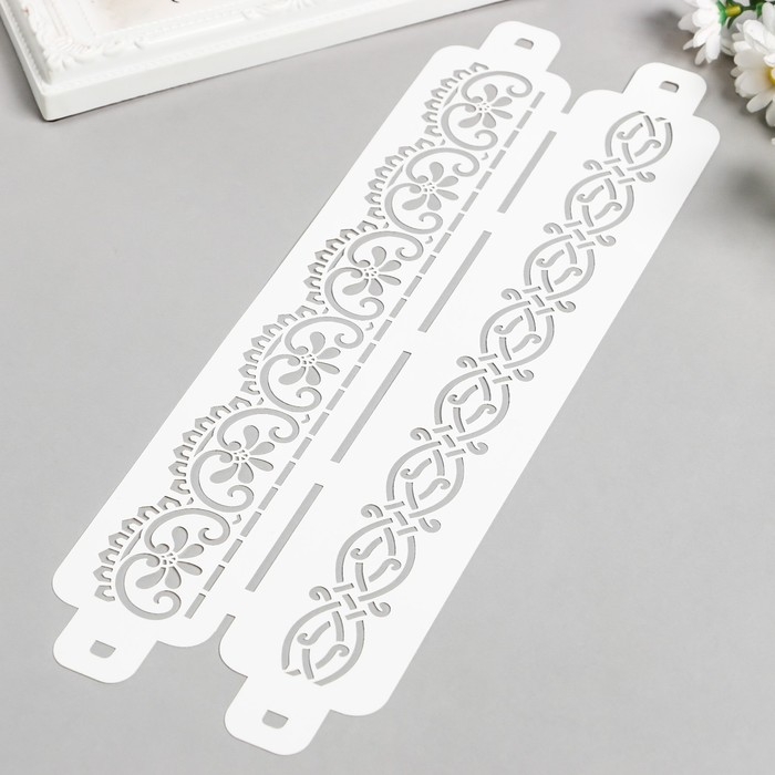 Трафарет бордюрный пластиковый Трафарет бордюрный пластиковый "Узор" пластик, 11х32 см