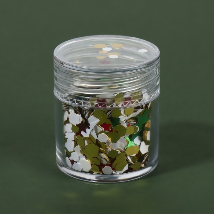 Новый год! Пайетки для декора, «New Year», цвет золотистый/красный/серебристый Новый год! Пайетки для декора, «New Year», цвет золотистый/красный/серебристый