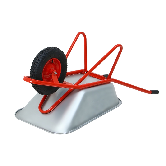 Тачка строительная, 1 пневмоколесо, груз/п 200 кг, объем 110 л, оцинкованный кузов 0,8 мм, Greengo Тачка строительная, 1 пневмоколесо, груз/п 200 кг, объем 110 л, оцинкованный кузов 0,8 мм, Greengo