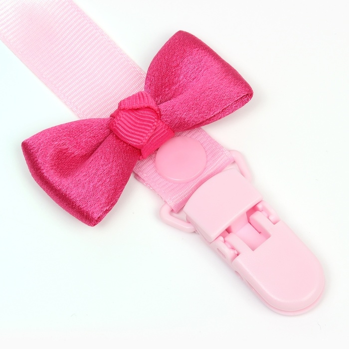 Держатель для соски - пустышки «Маленькая леди», на ленте Держатель для соски - пустышки «Маленькая леди», на ленте