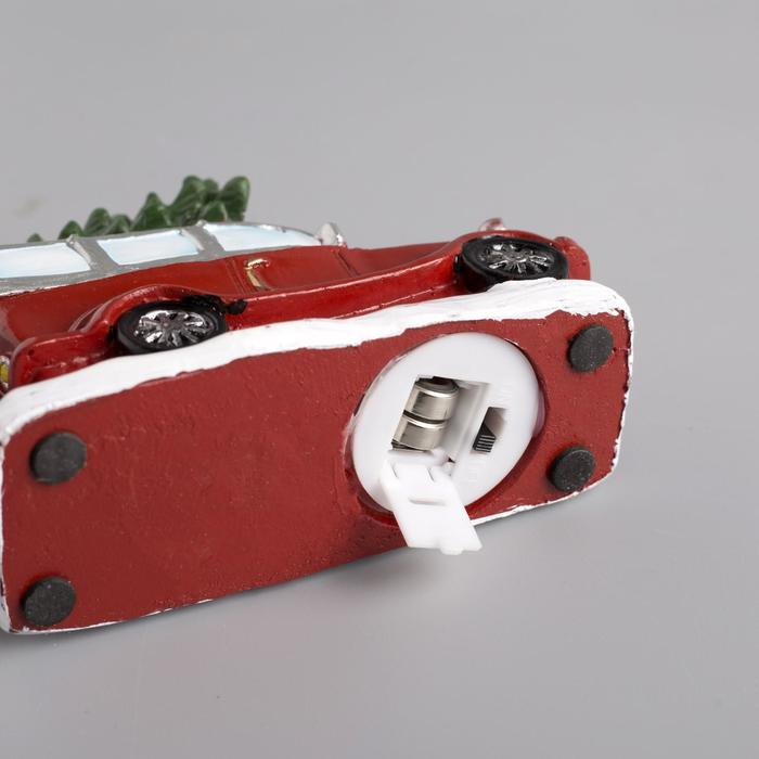 Светодиодная фигура «Автомобиль с ёлкой», керамика, батарейки AG10х3 ( в комплекте), свечение тёплое белое Светодиодная фигура «Автомобиль с ёлкой», керамика, батарейки AG10х3 ( в комплекте), свечение тёплое белое