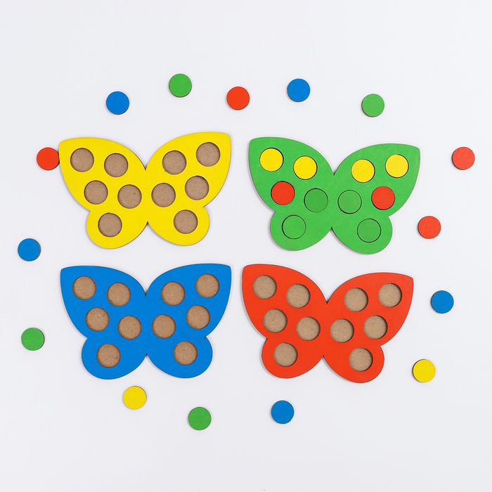 Мозаика &laquo;Бабочки&raquo;, 4 бабочки, 40 кружков d= 2 см