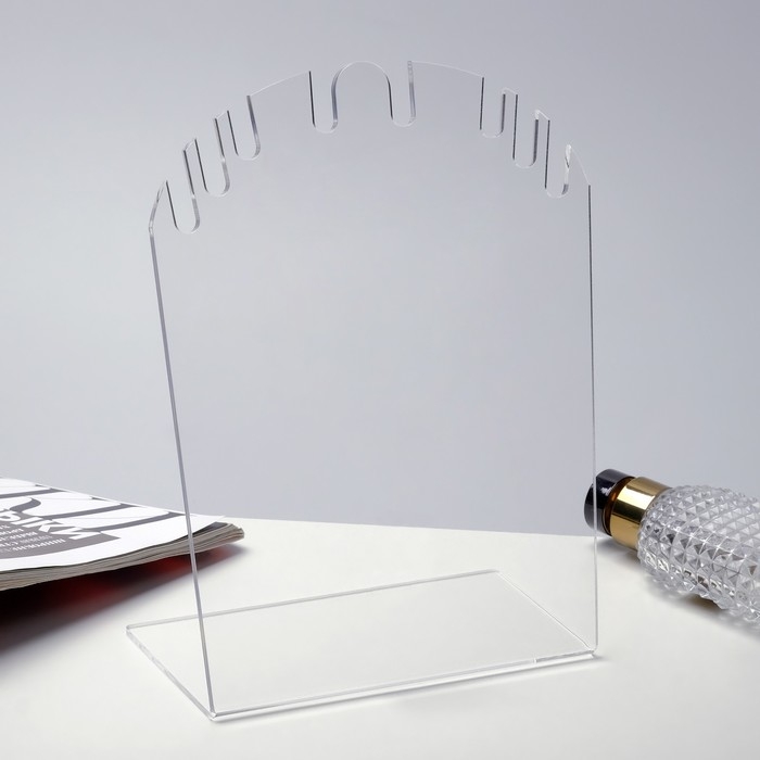 Подставка для кулонов, цепочек, браслетов 18,5&times;8&times;23,5 см, оргстекло 3 мм, В ЗАЩИТНОЙ ПЛЁНКЕ, цвет прозрачный