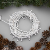 Гирлянда &laquo;Нить&raquo; 10 м, IP20, белая нить, 100 LED, свечение белое, 8 режимов, 220 В