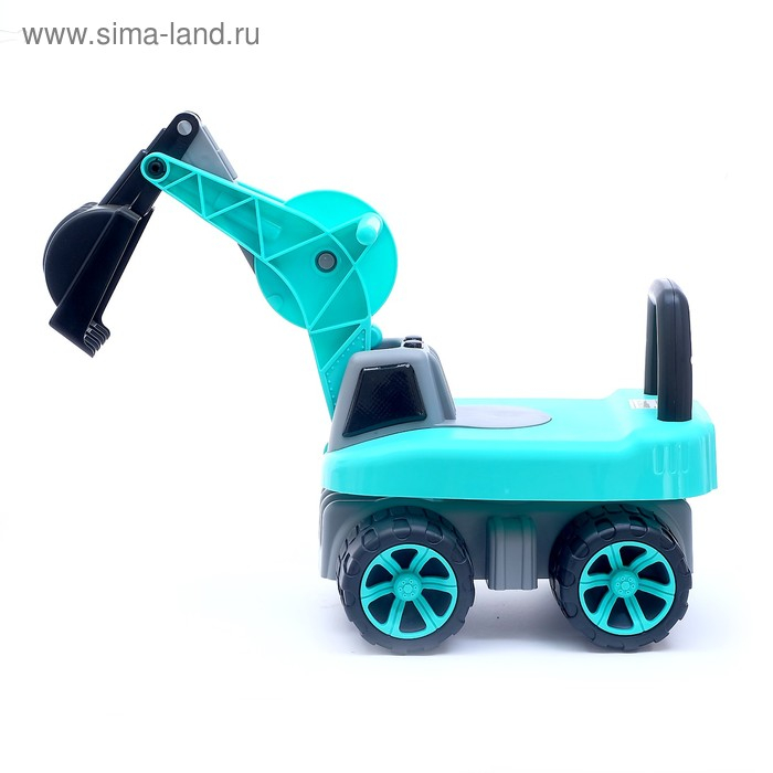 Толокар &laquo;Экскаватор&raquo;, подвижный ковш, световые и звуковые эффекты, цвет зелёный