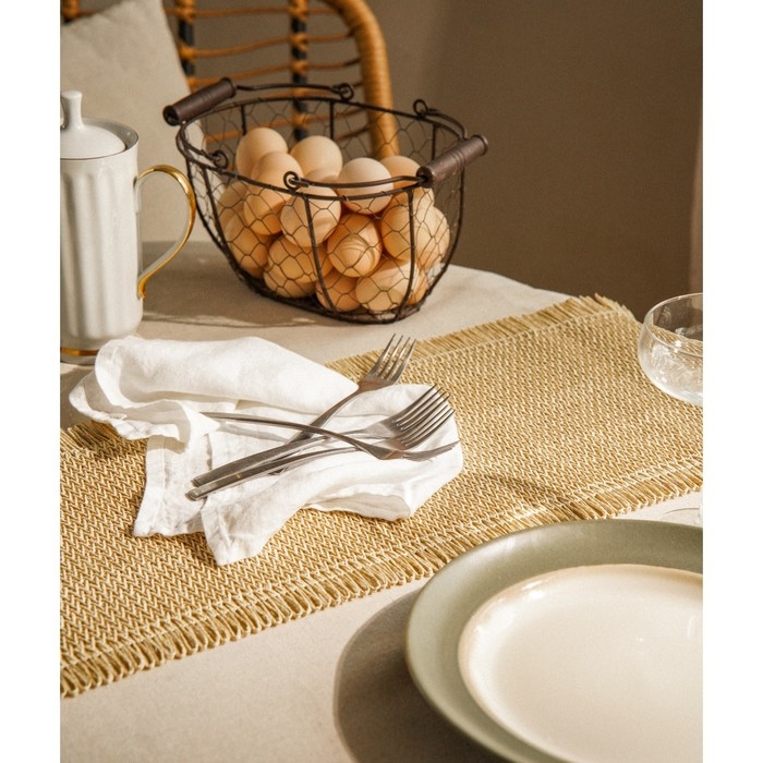 Дорожка на стол SL Home, 30&times;120 см, цвет бежевый