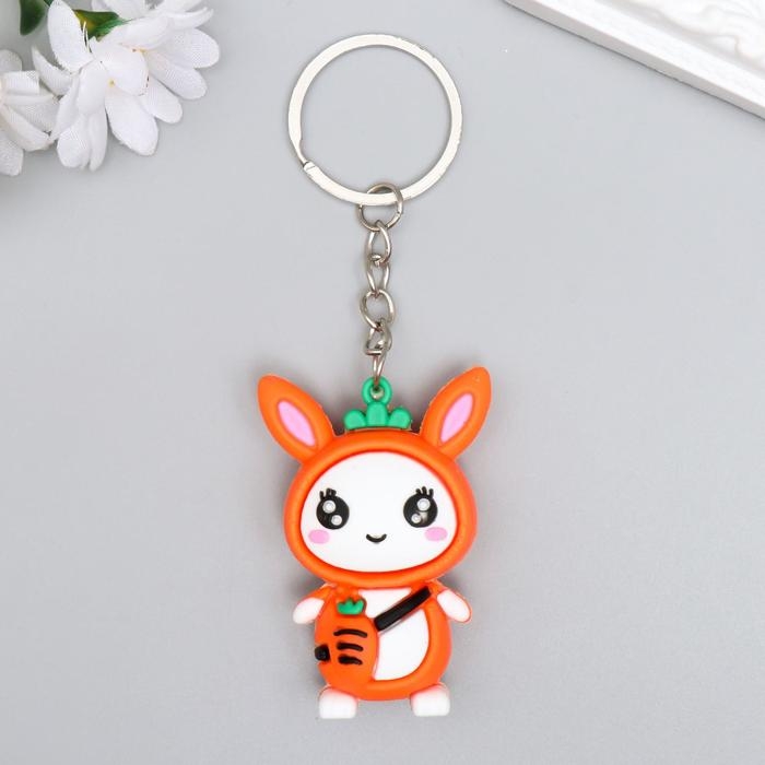 Брелок резина Брелок резина "Зайка с морковкой" МИКС 5х3,5х1,7 см