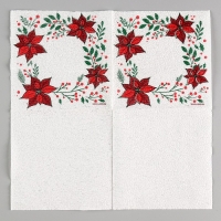 Новогодние салфетки бумажные &laquo;Узоры&raquo;, однослойные, 24х24 см, 20 шт., на новый год