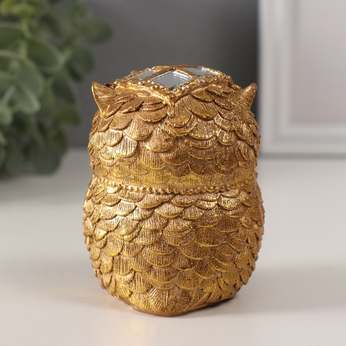 Сувенир полистоун "Совушка - секрет, страза капля" 7,5х6,5х8,5 см