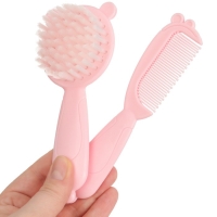 Набор для ухода за волосами: расческа и щетка &laquo;Мишка&raquo;,  цвет розовый