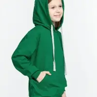 Толстовка с капюшоном детская Kirenga Kids, зеленая, 10 лет