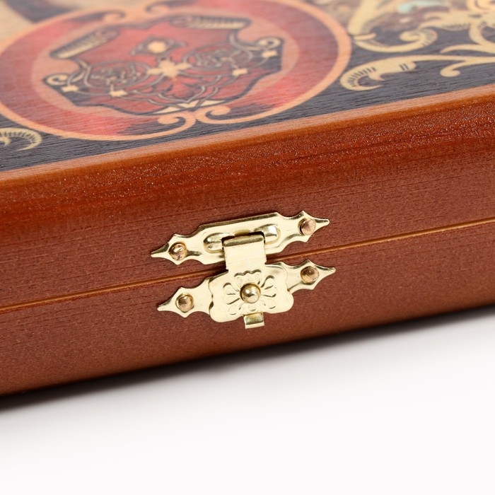 Нарды деревянные большие, настольная игра Нарды деревянные большие, настольная игра "Конь", 40 х 40 см, с шашками