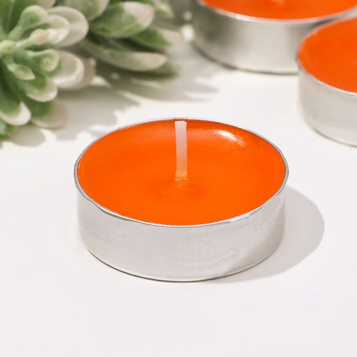 Свечи чайные ароматические, 6 штук, апельсин