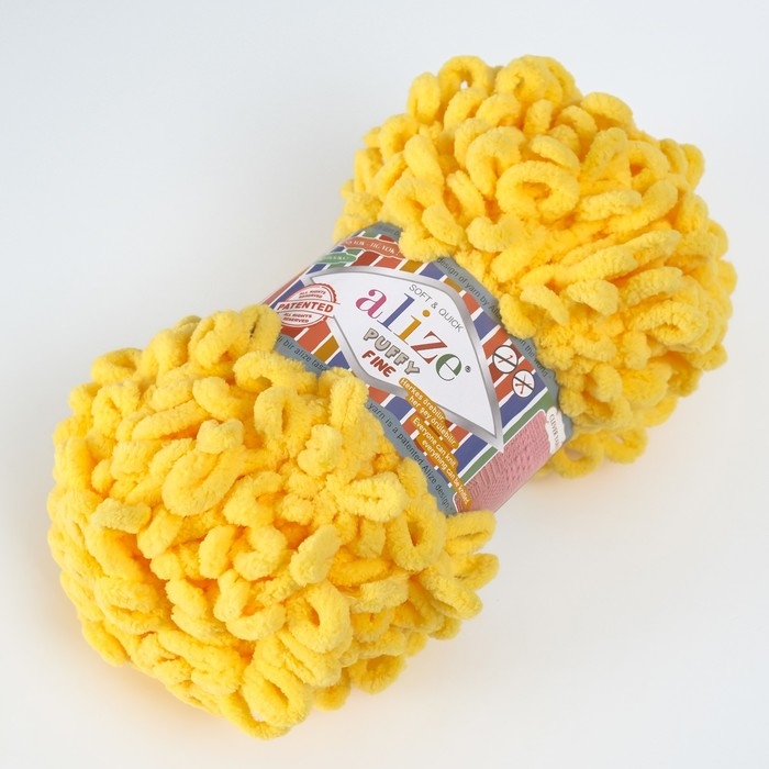 Пряжа Пряжа "Puffy fine" 100% микрополиэстер 14,5м/100г (113 жёлтый)