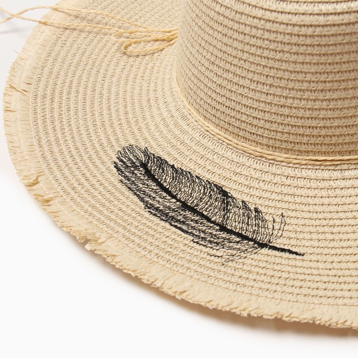 Шляпа женская MINAKU, цвет молочный, р-р 58 Шляпа женская MINAKU, цвет молочный, р-р 58