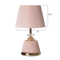 Лампа настольная "Клаудия" 1х40Вт Е27+LED подсветка основания розовый/золото 15х15х32,5см