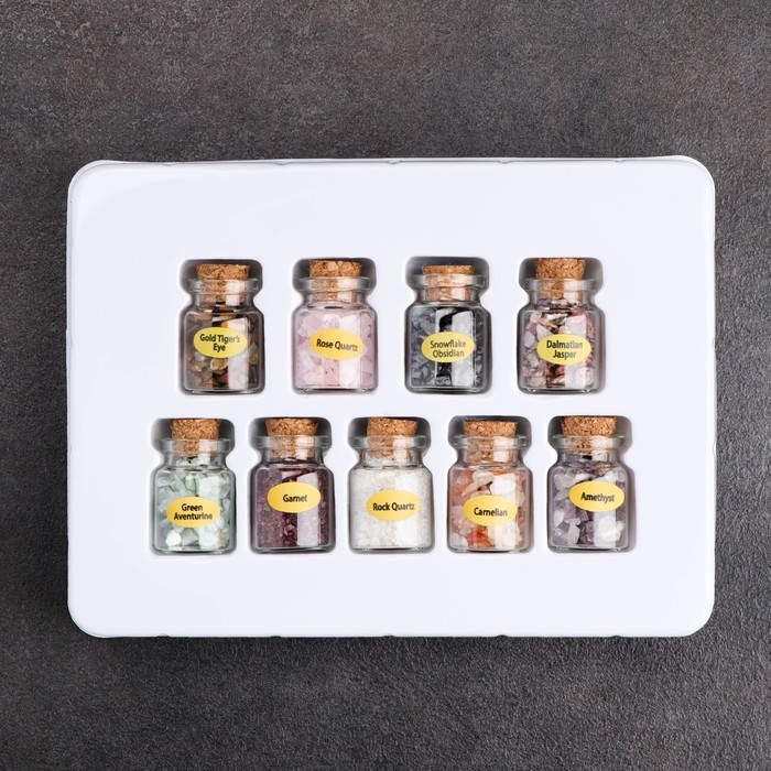 Коллекция кристаллов в баночке, 9 баночек, 17,5х13 см Коллекция кристаллов в баночке, 9 баночек, 17,5х13 см