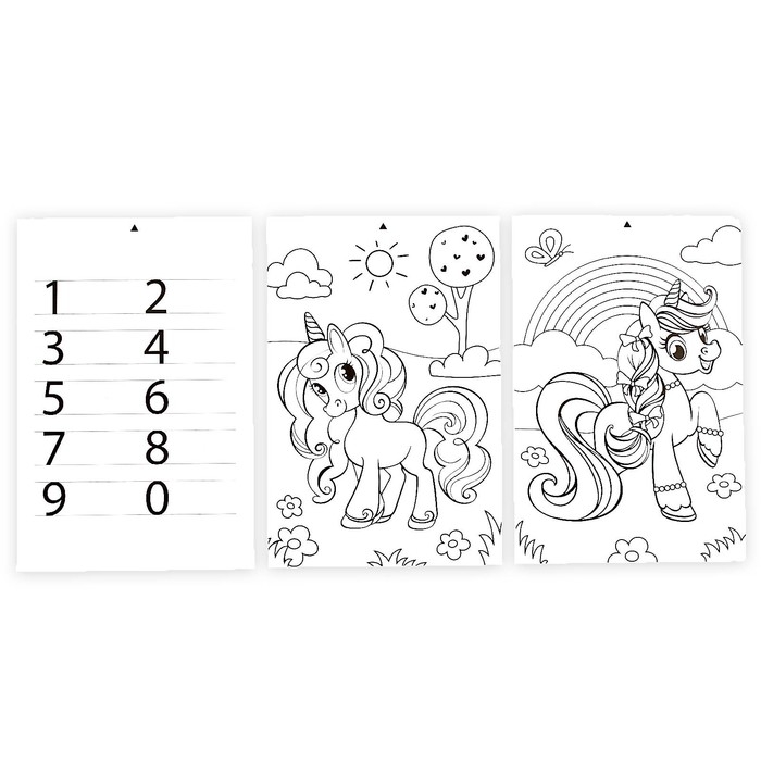 Планшет для рисования &laquo;Волшебный единорог&raquo;, 6 неоновых фломастеров, 6 картинок, 8 световых эффектов