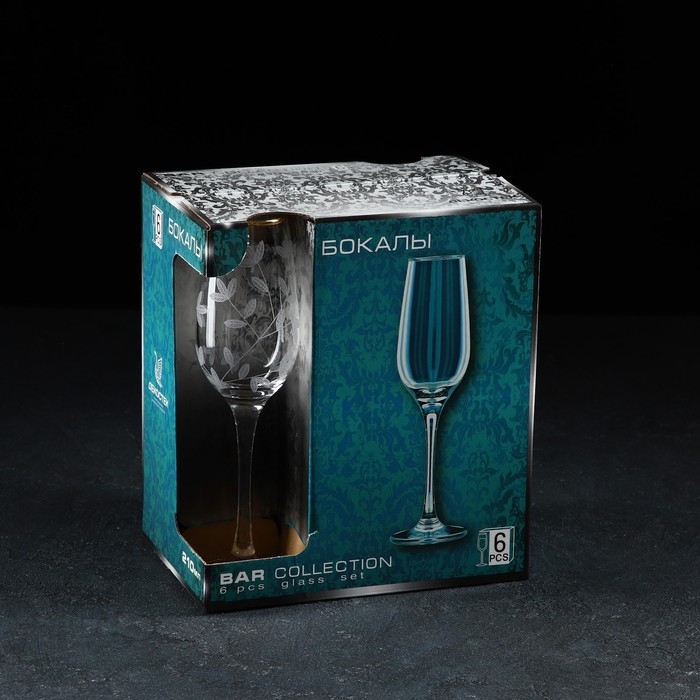 Набор бокалов &laquo;Весна&raquo;, стеклянный, 210 мл, 6 шт