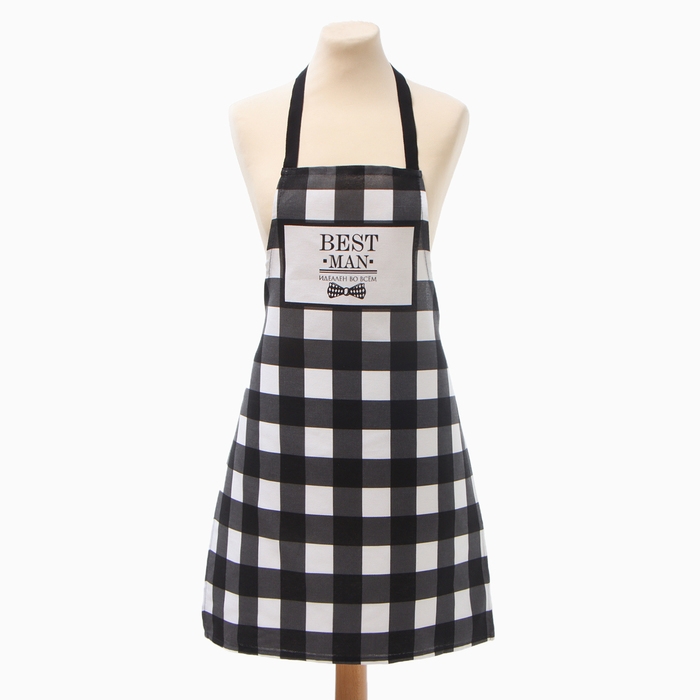 Фартук "Доляна" Best man black  70х60 см, рогожка,100% хл, 160г/м2