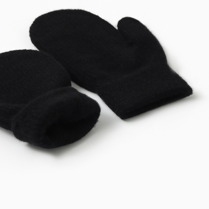 Варежки детские MINAKU, цвет черный, 18 см