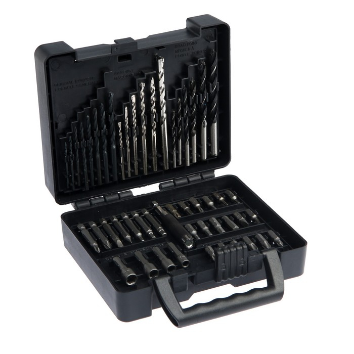 Набор универсальный ТУНДРА, сверла по дереву, бетону и металлу, биты, 50 шт. Набор универсальный ТУНДРА, сверла по дереву, бетону и металлу, биты, 50 шт.