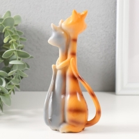 Сувенир полистоун обнимашки "Кот и кошка - полосатики" 16х7,8х5 см