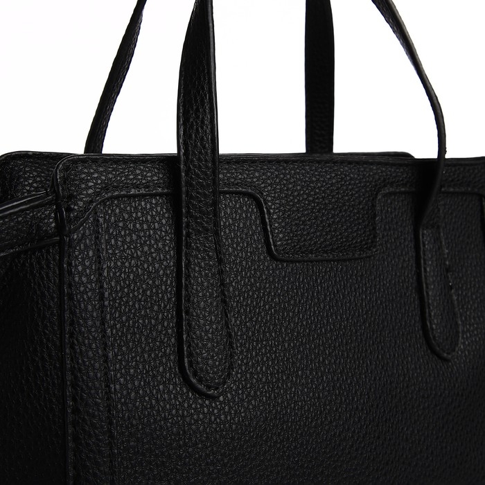 Сумка женская тоут на молнии, цвет чёрный