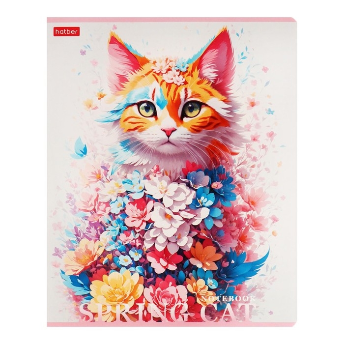 Тетрадь 48л кл Spring cat, обл мел карт, скругл угл, бл 65г/м2, МИКС Тетрадь 48л кл Spring cat, обл мел карт, скругл угл, бл 65г/м2, МИКС