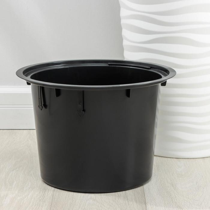 Кашпо для цветов со вставкой &laquo;Оазис&raquo;, 63 л (13 л), цвет белый