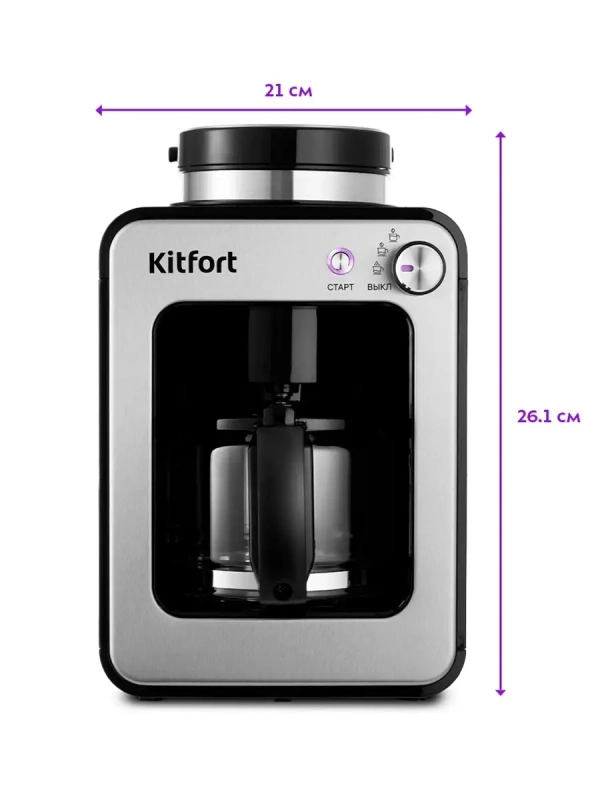 Кофеварка капельная электрическая КТ-777 - 600 Вт - 0.48 л Кофеварка капельная электрическая КТ-777 - 600 Вт - 0.48 л