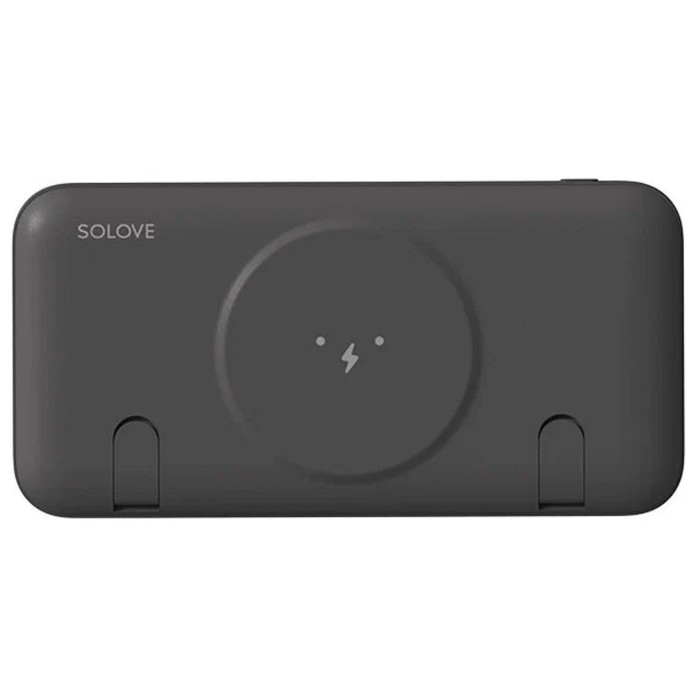 Внешний аккумулятор Solove W10, 10000 мАч, 3 А, MagSafe, быстрая зарядка, черный Внешний аккумулятор Solove W10, 10000 мАч, 3 А, MagSafe, быстрая зарядка, черный