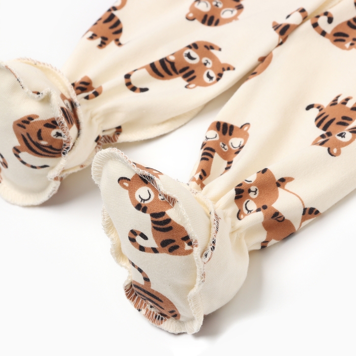 Набор: кофточка и штанишки Крошка Я "Тигруля", рост 68-74 см, бежевый