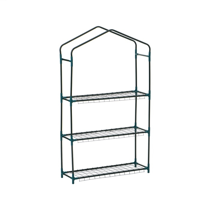 Стеллаж для рассады, 3 полки, 110 &times; 22 &times; 65 см, металлический каркас d = 12 мм, без чехла, Greengo