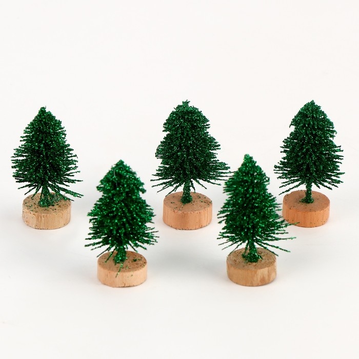 Новый год! Миниатюра кукольная &laquo;Ёлочка&raquo;, набор 5 шт., размер 1 шт. &mdash; 4,5 &times; 2 &times; 2 см