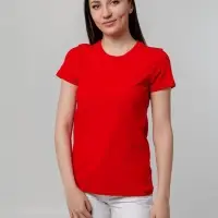 Футболка женская T-bolka Stretch Lady, красная, размер XL