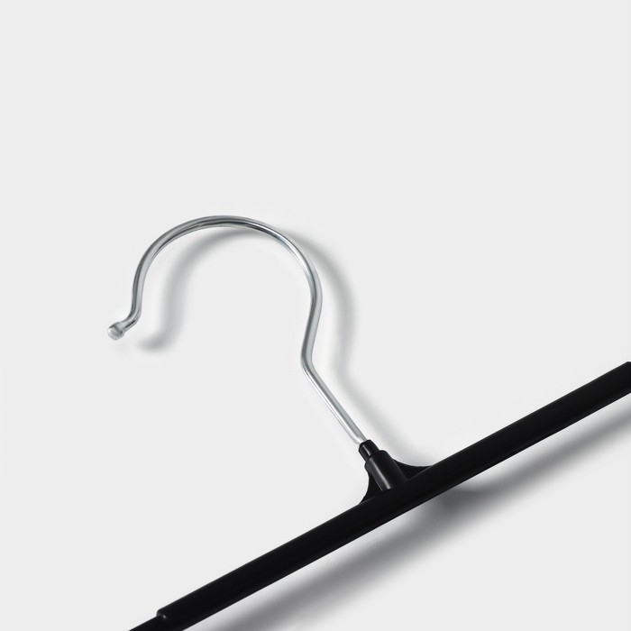 Вешалки для брюк и юбок с зажимами, набор 10 шт, 32×13,5 см, цвет чёрный Вешалки для брюк и юбок с зажимами, набор 10 шт, 32×13,5 см, цвет чёрный