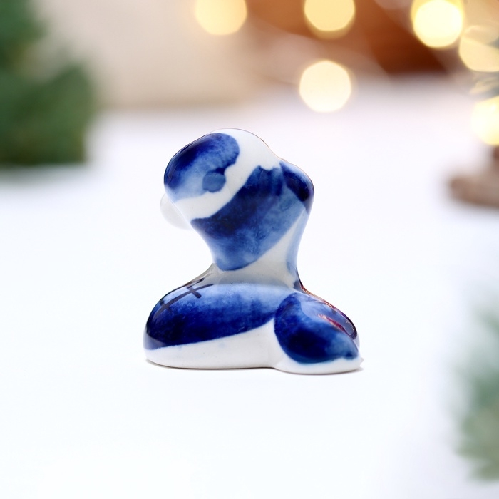 Сувенир символ года &laquo;Змейка в шляпе&raquo;, гжель, 3.5х4 см